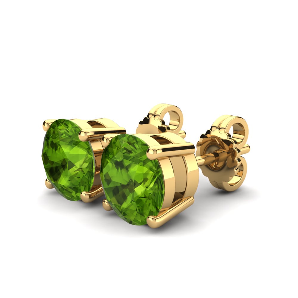 14k Oro Amarillo Peridoto Pendiente de mujer Aveira