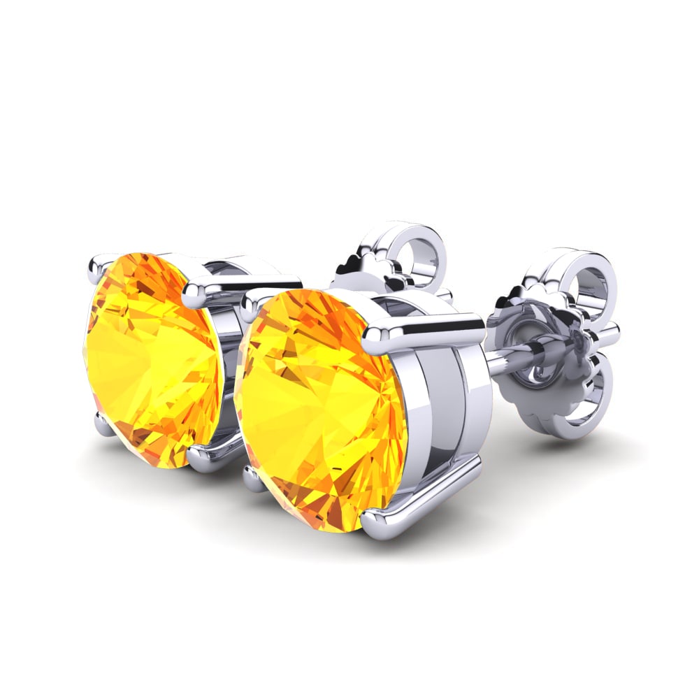 Platine 950 Citrine Boucle d'oreille femme Urvika