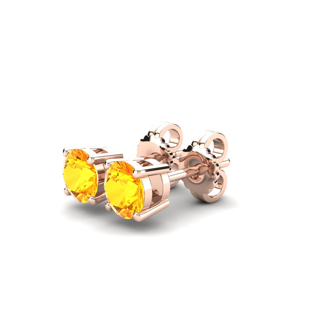 14K Rood Goud Citrien Dames Oorbellen Vaunita