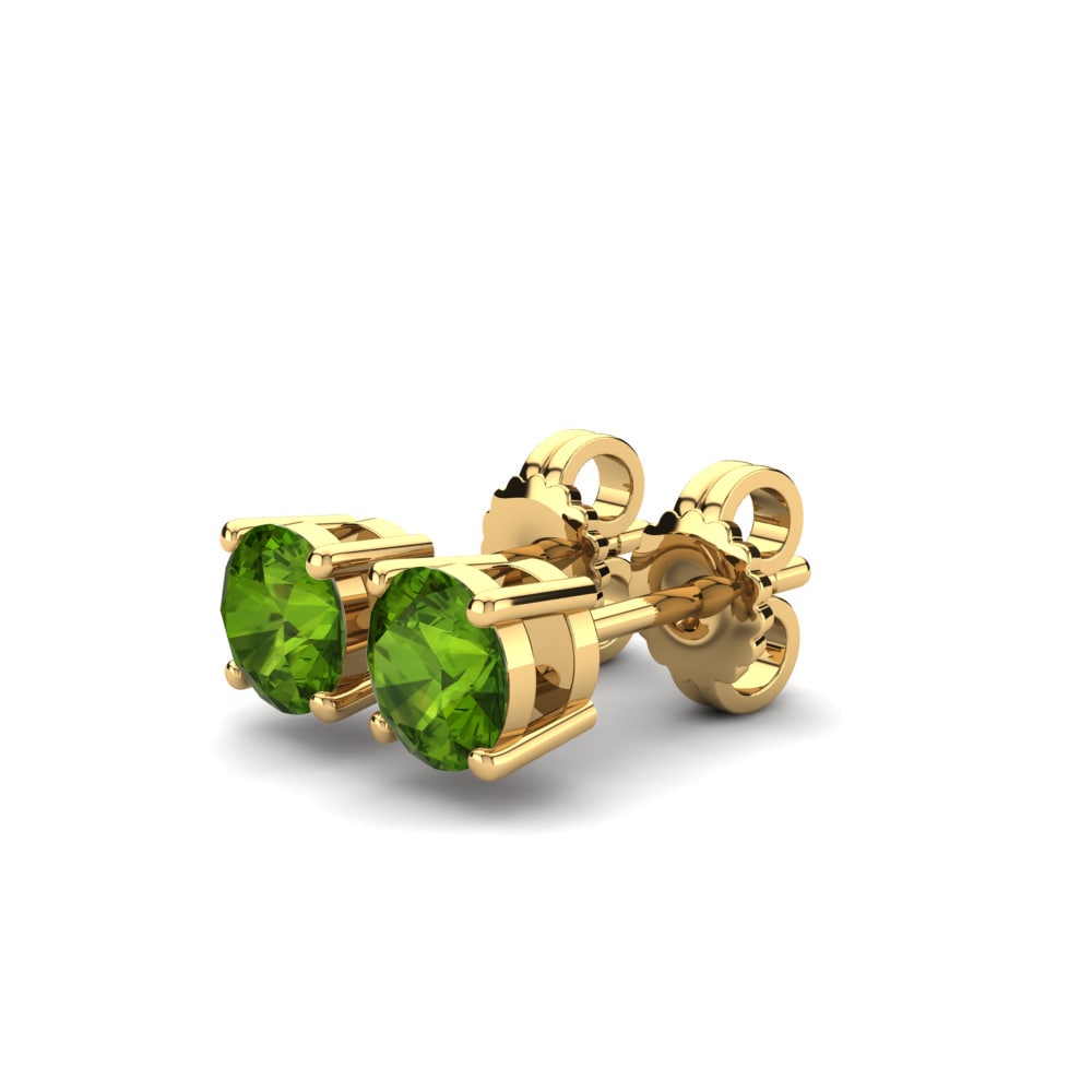 14k Oro Amarillo Peridoto Pendiente de mujer Vaunita
