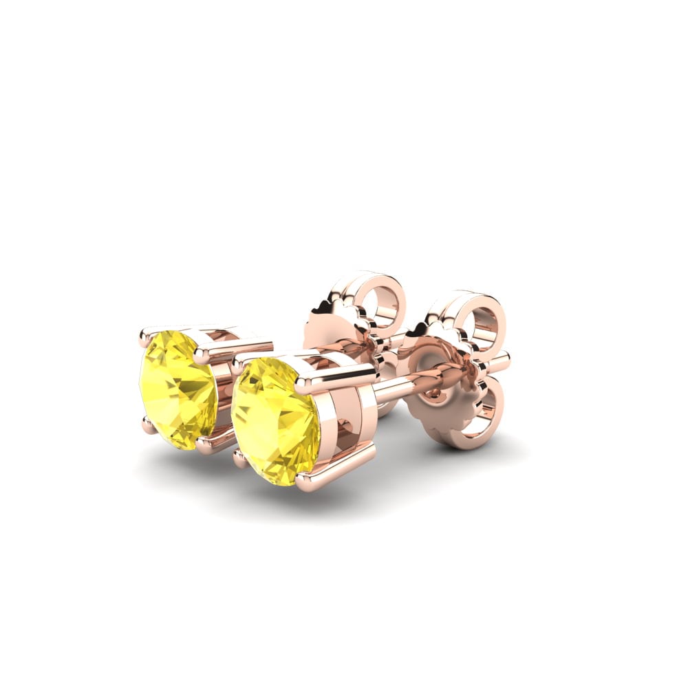 14k Oro Rosa Zafiro amarillo Pendiente de mujer Vaunita