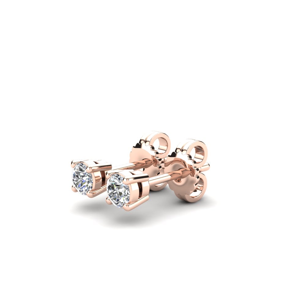 14k Oro Rosa Diamante cultivado en laboratorio Pendiente de mujer Vedra