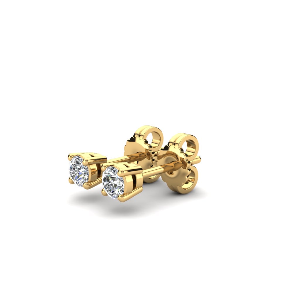 Ouro Amarelo 14K Diamante Produzido em Laboratório Brincos Feminino Vedra