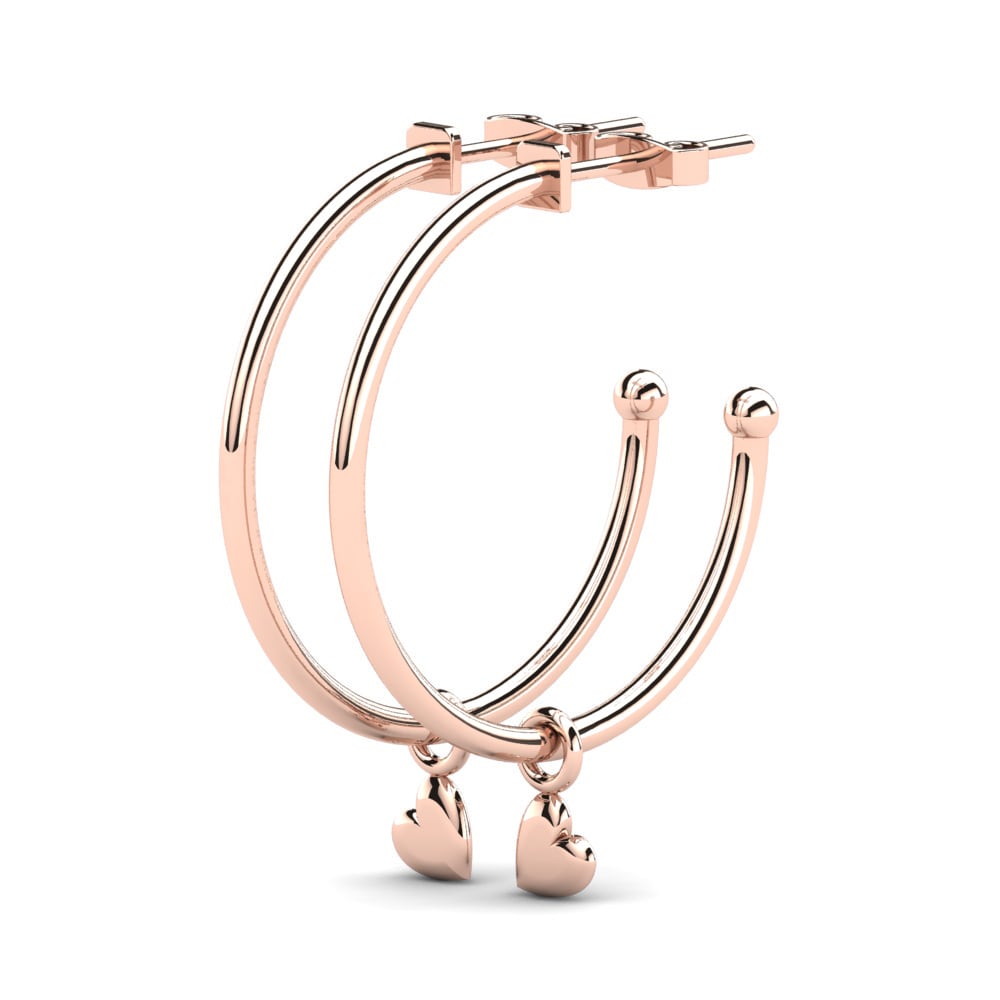 Or rose 585 Boucles D'oreilles Sadira 25 mm