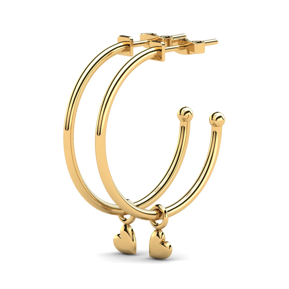 9k Oro Amarillo Pendientes Sadira 25 mm