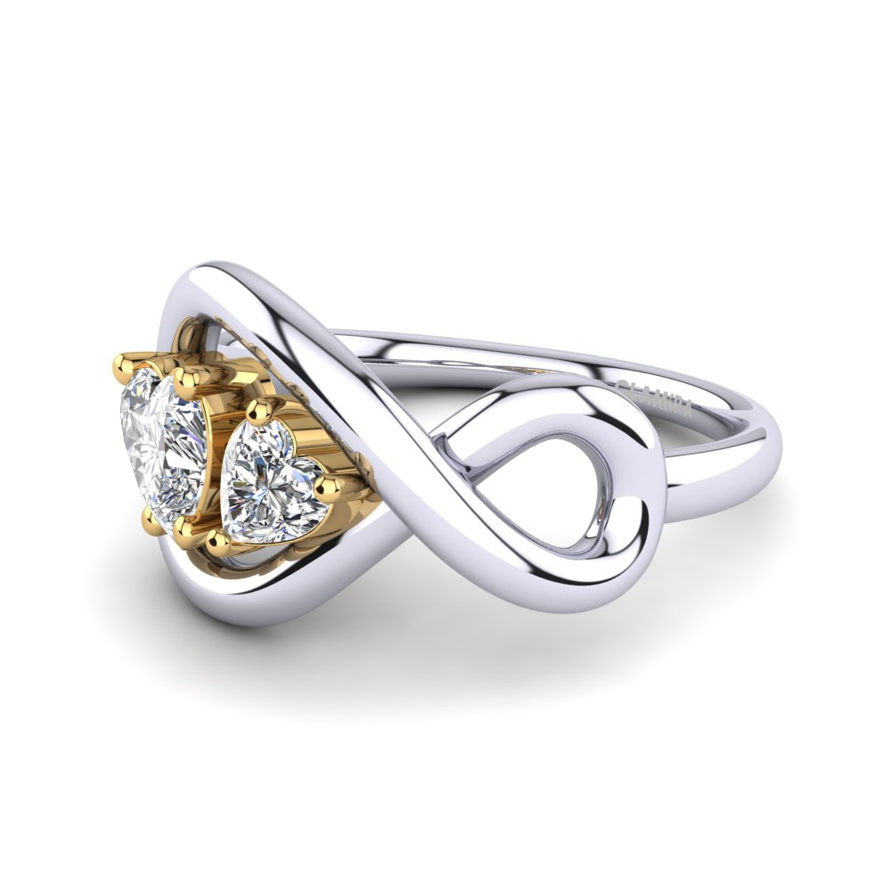 14ct White & Yellow Gold White sapphire Ring Salvina
