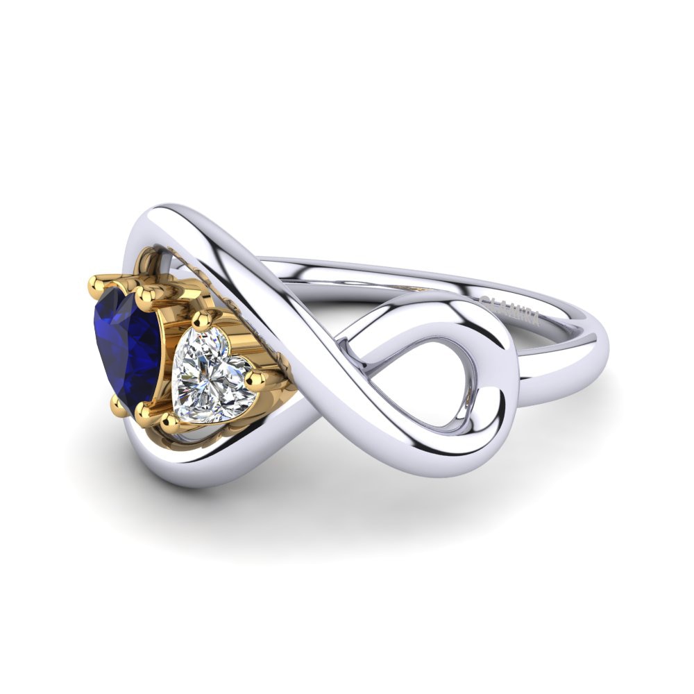 18ct White & Yellow Gold Sapphire (Lab Created) Ring Salvina