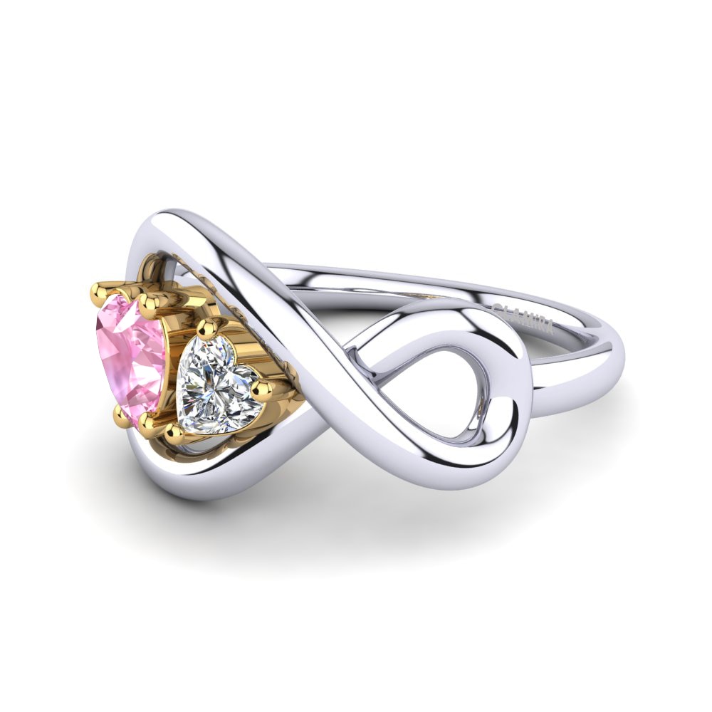 18ct White & Yellow Gold Pink Sapphire Ring Salvina