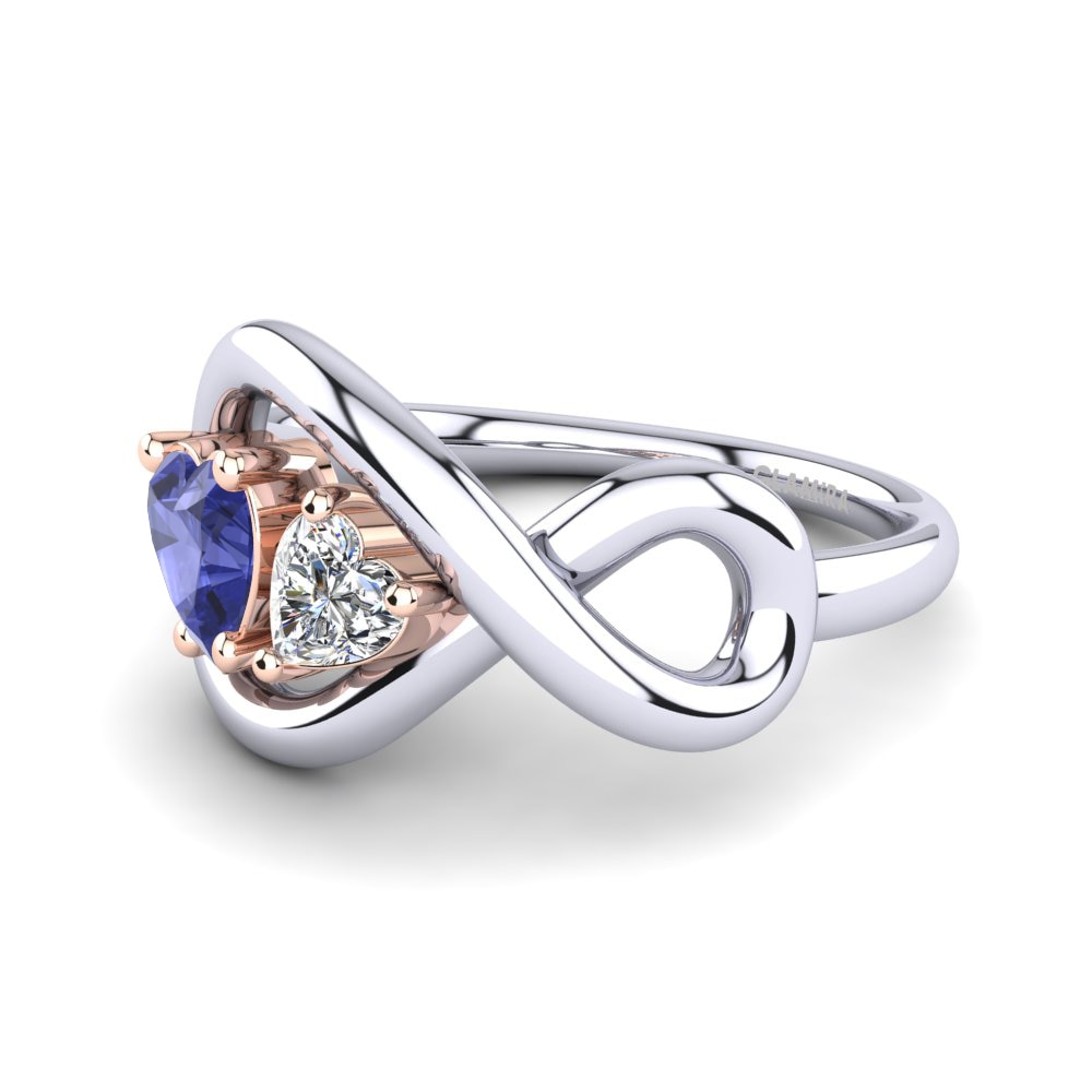 14ct White & Rose Gold Tanzanite Ring Salvina