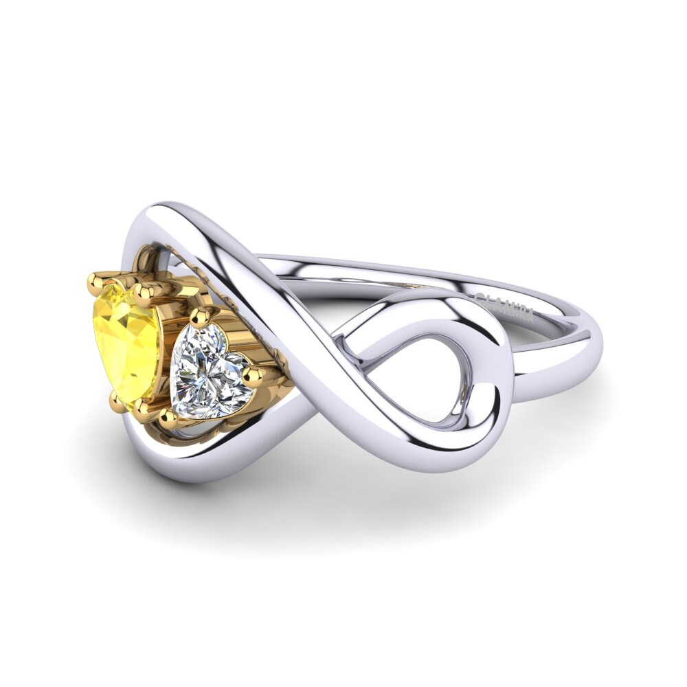 14ct White & Yellow Gold Yellow Sapphire Ring Salvina