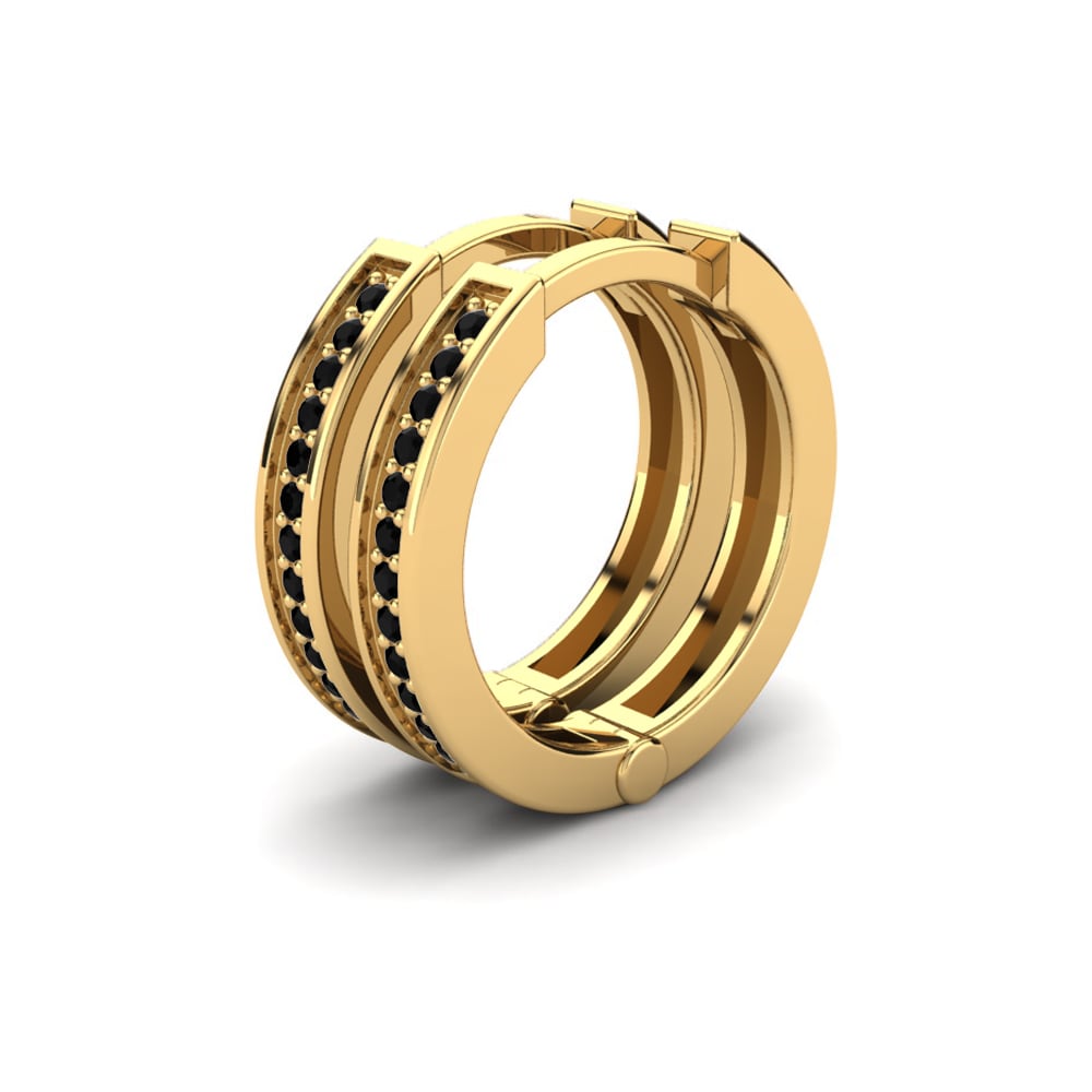Czarny Onyks Kolczyk damski Sheilah 12 mm