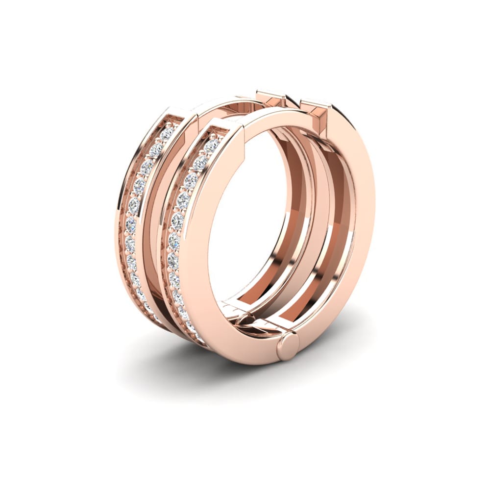 Oro Rosso 750 Zaffiro Bianco Orecchino da donna Sheilah 12 mm