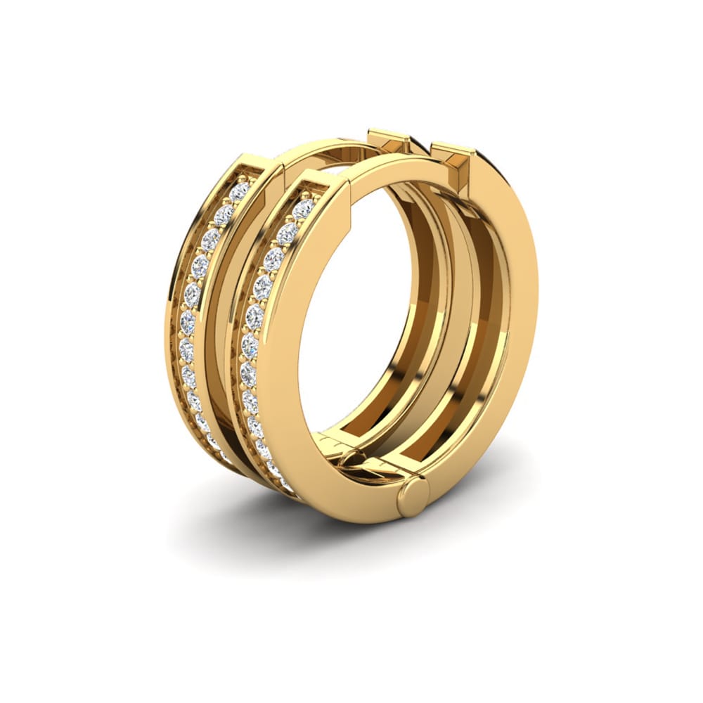 Moissanite Boucle d'oreille femme Sheilah 12 mm
