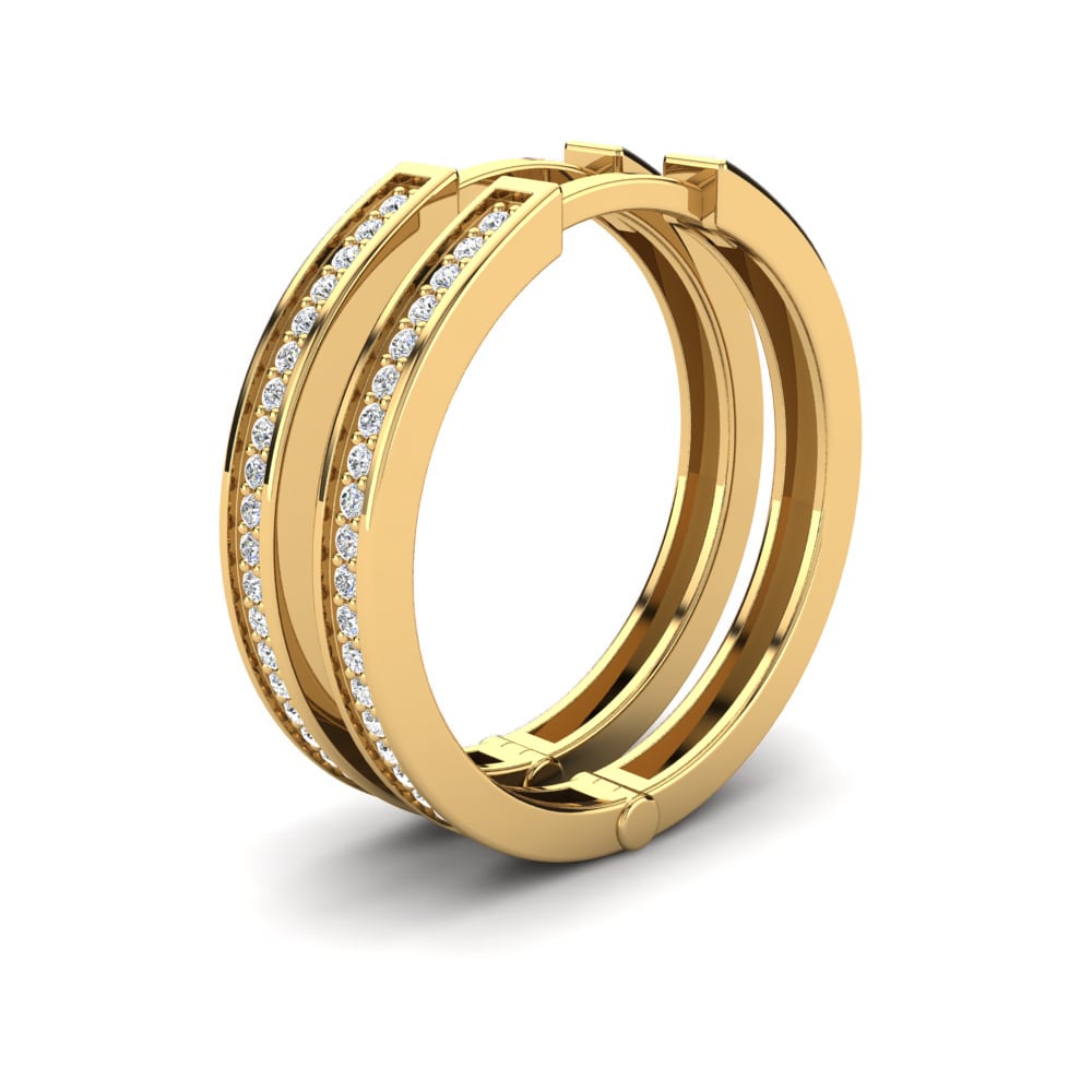 14K Geel Goud Diamant Dames Oorbellen Sheilah 18 mm
