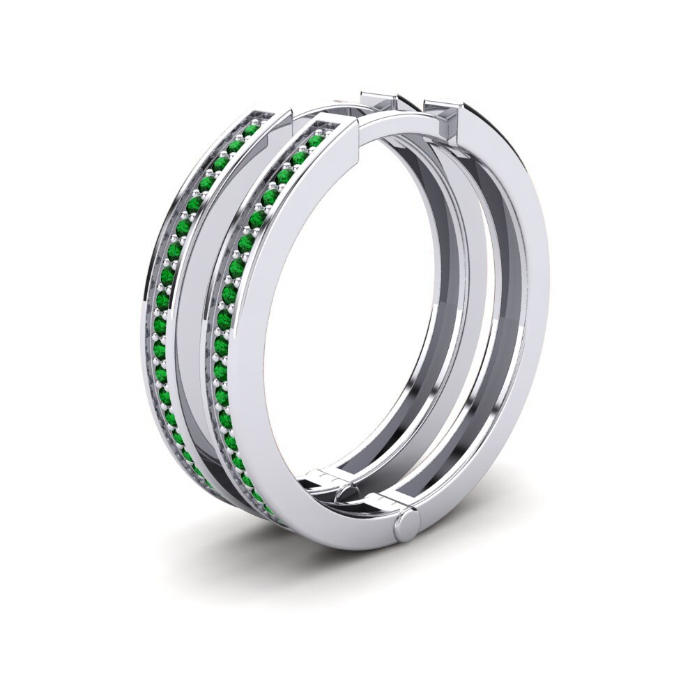 Zircone Vert Boucle d'oreille femme Sheilah 18 mm
