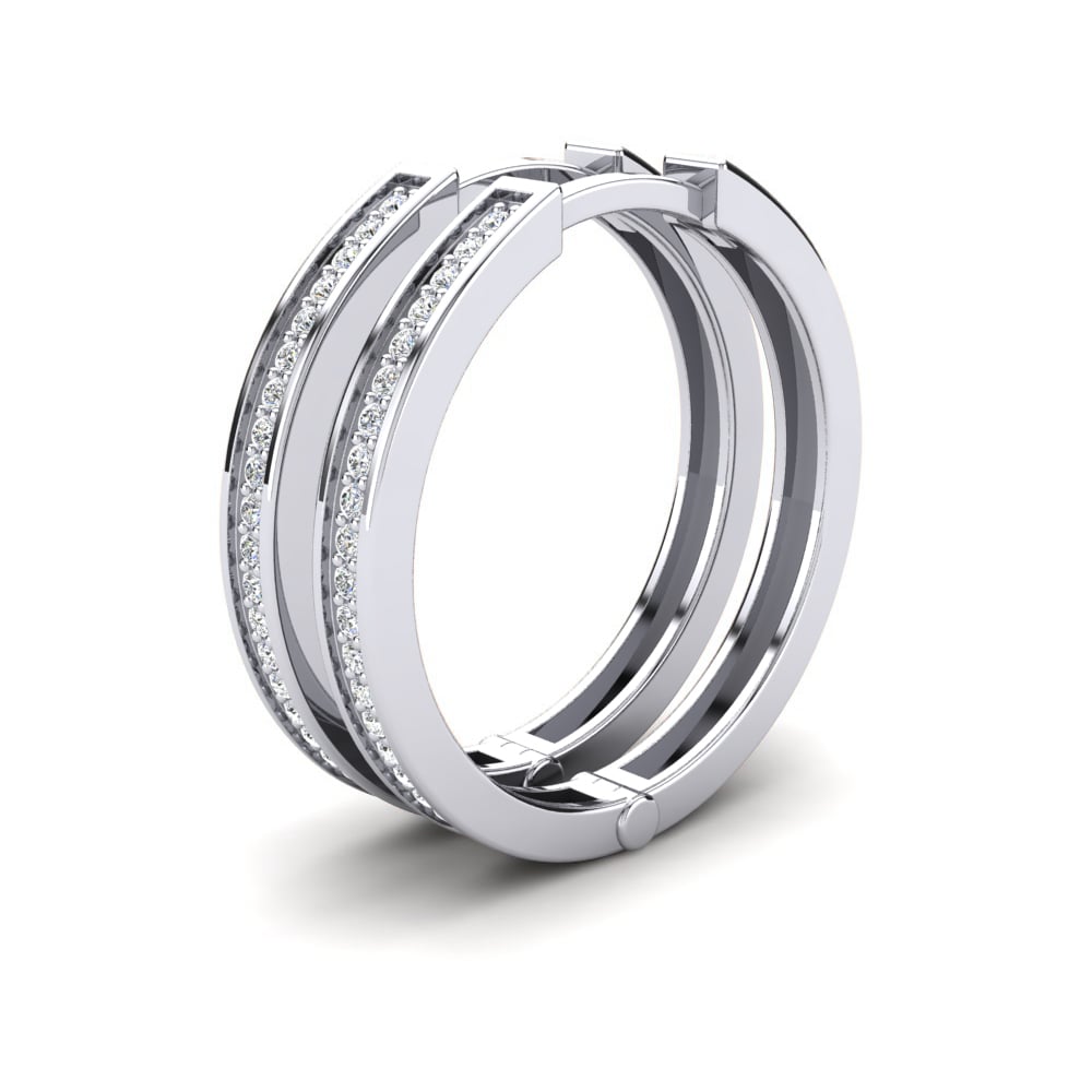 Đá Moissanite Bông tai nữ Sheilah 18 mm