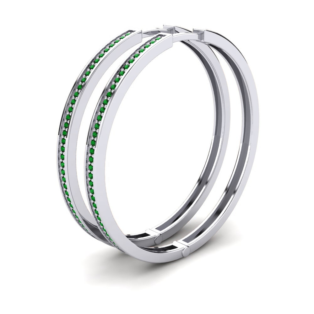 Zircone Vert Boucle d'oreille femme Sheilah 32 mm