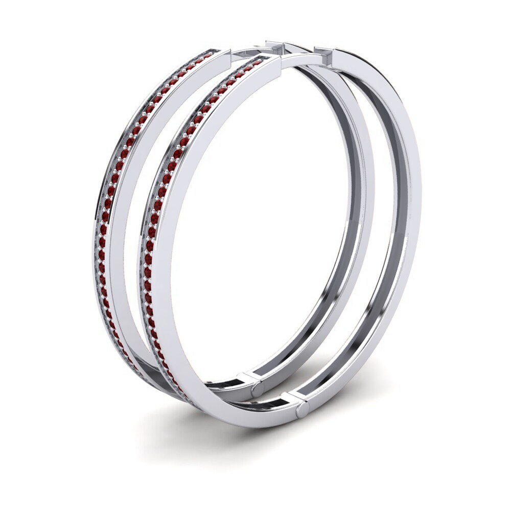 Rode Zirkoon Dames Oorbellen Sheilah 32 mm
