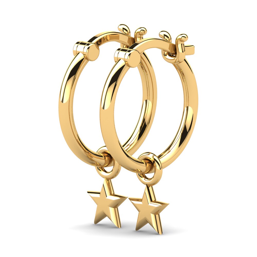 9k Oro Amarillo Pendientes Sherika 12 mm