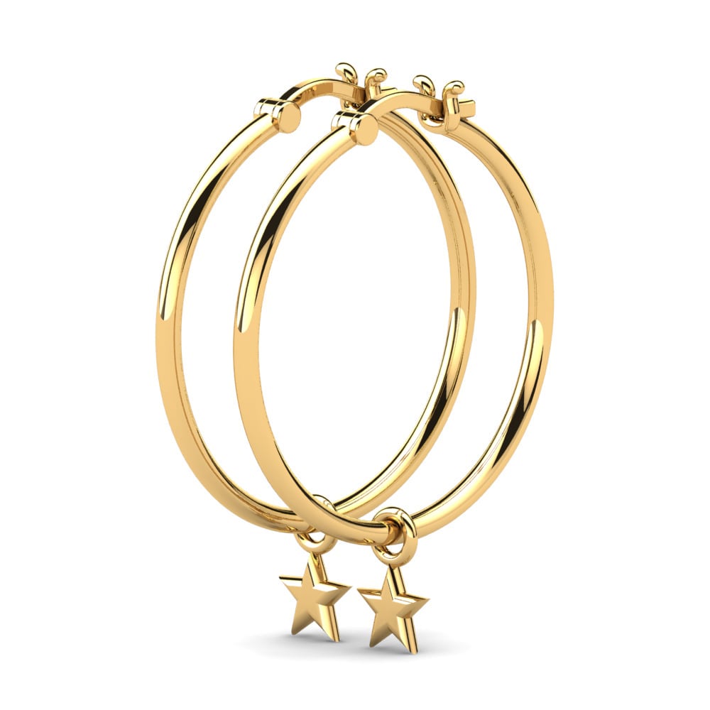 9k Oro Amarillo Pendientes Sherika 25 mm