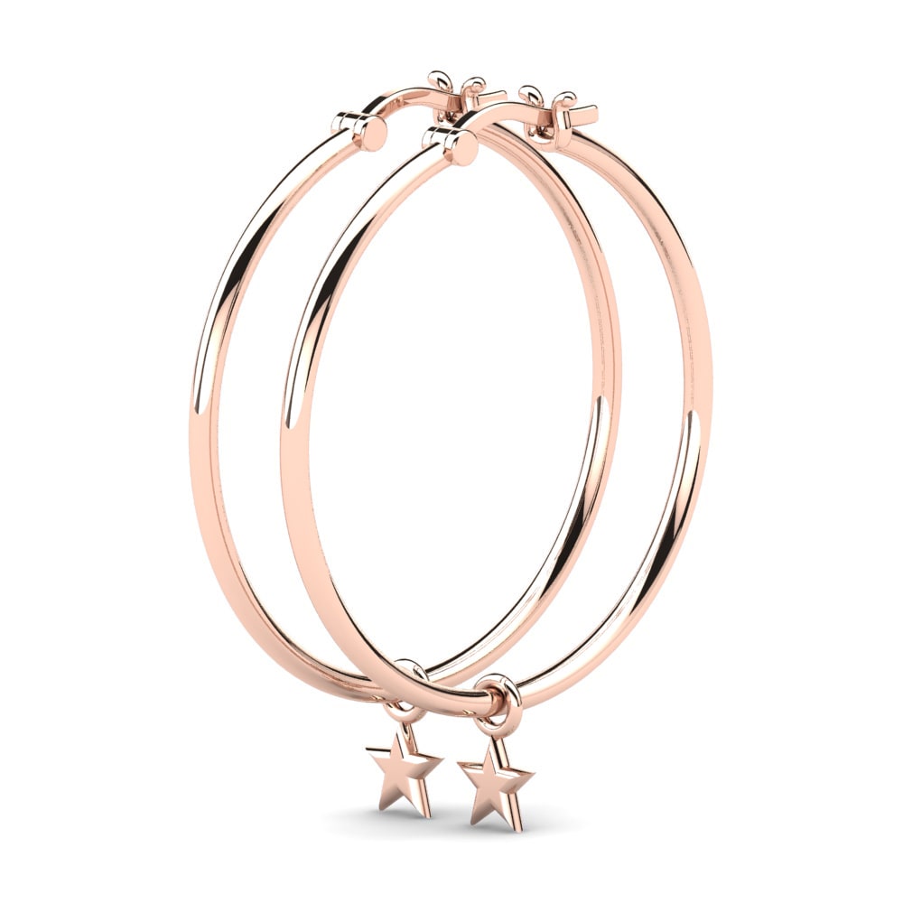 Or rose 585 Boucles D'oreilles Sherika 32 mm
