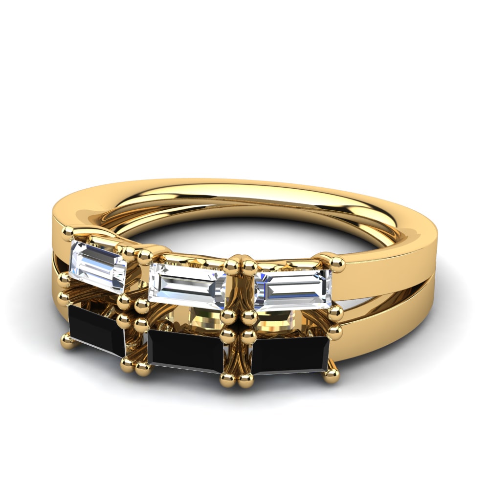 Schwarzer Diamant Ring Sonne