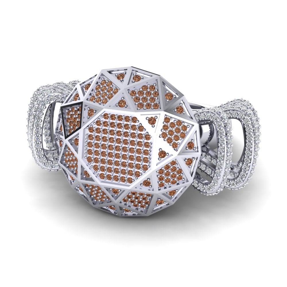 950 Platinum Brown Diamond Ring Soria