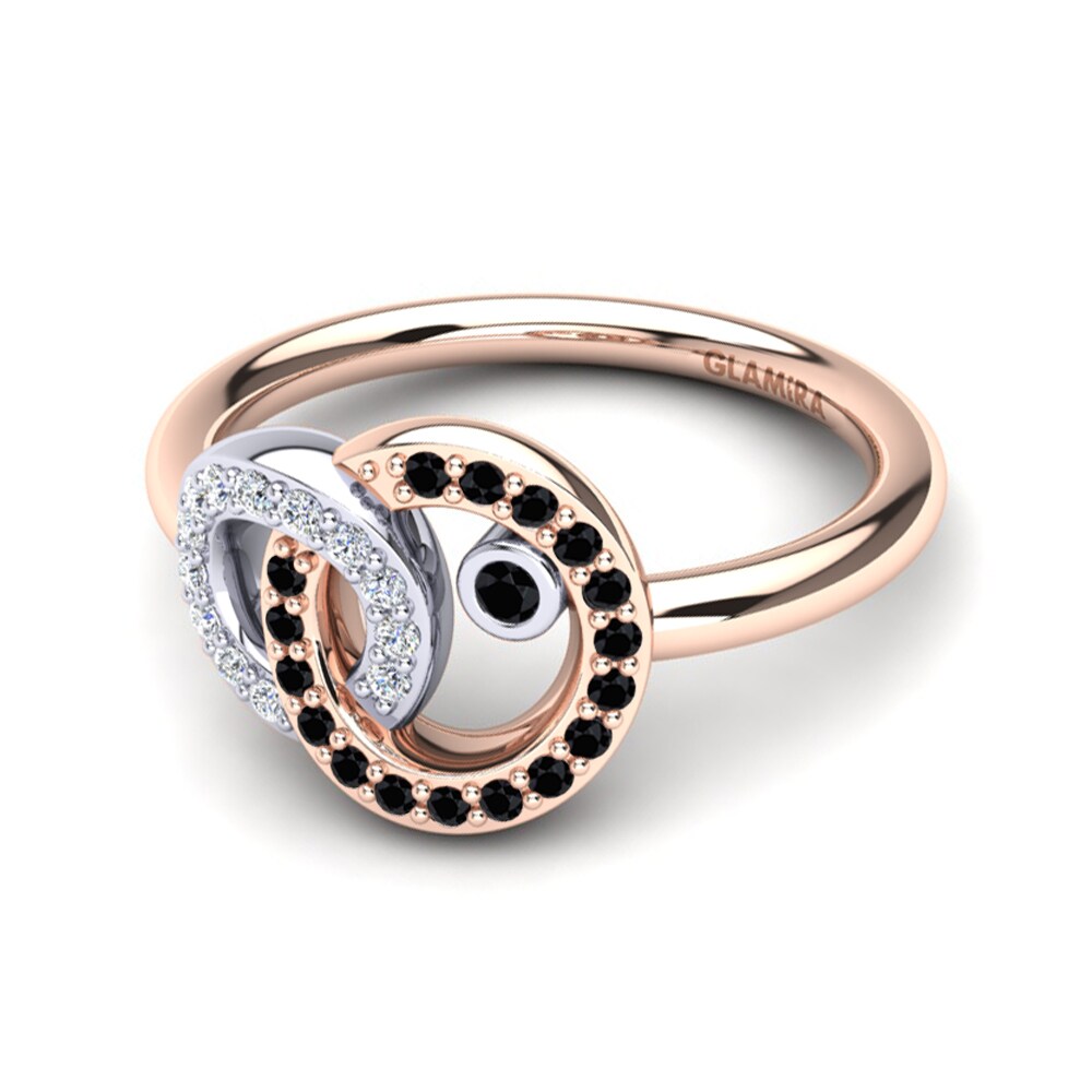 14ct Rose & White Gold Black Onyx Ring Susanna