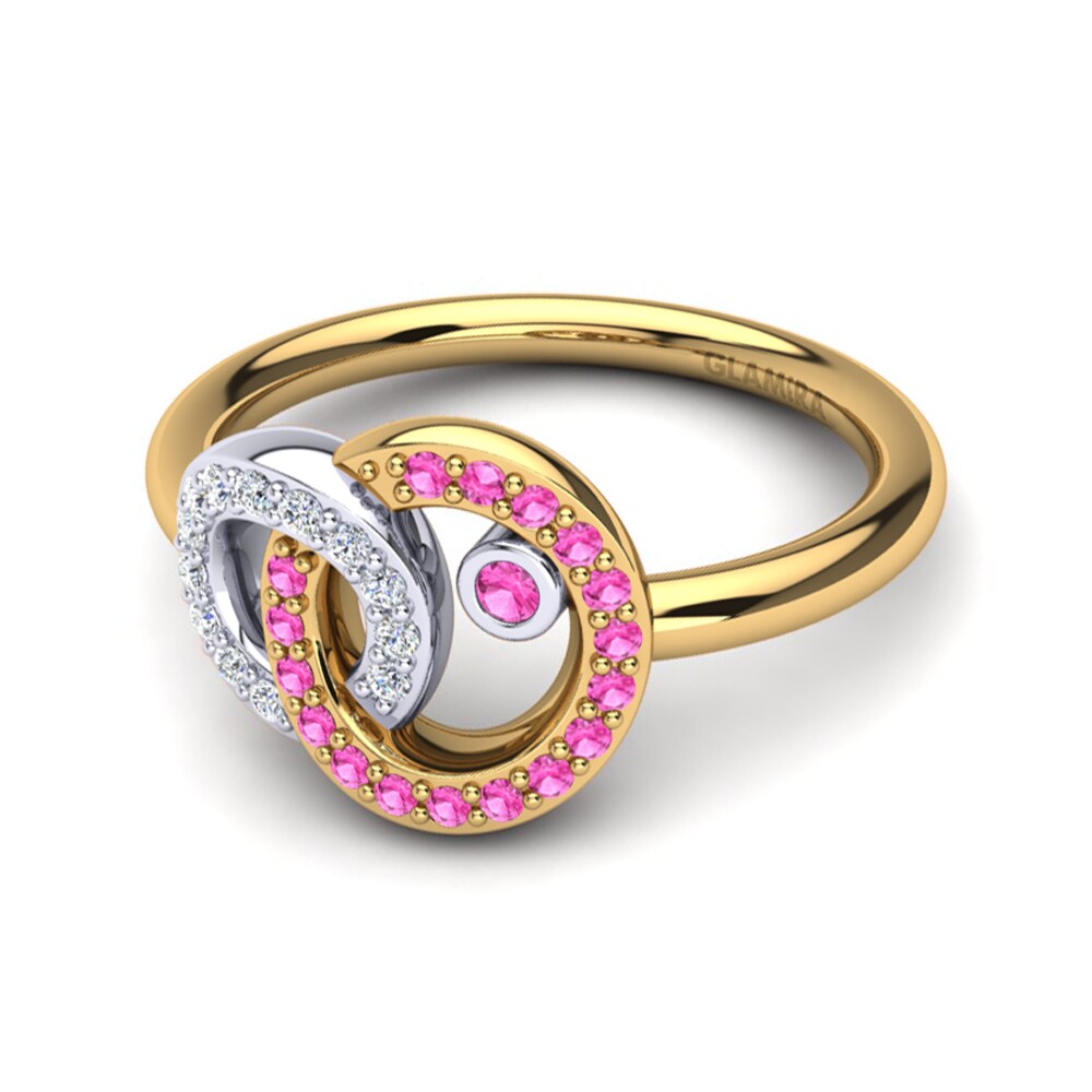 14ct Yellow & White Gold Pink Tourmaline Ring Susanna