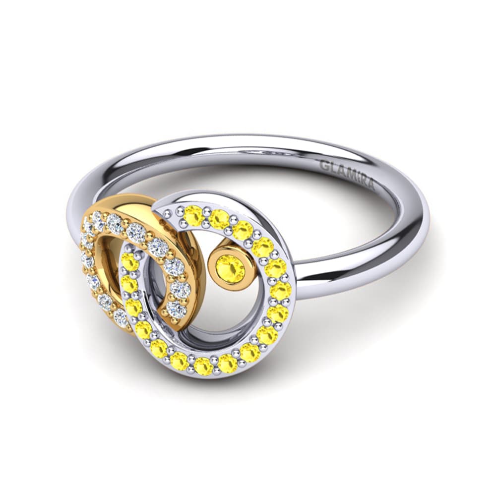 14ct White & Yellow Gold Yellow Sapphire Ring Susanna