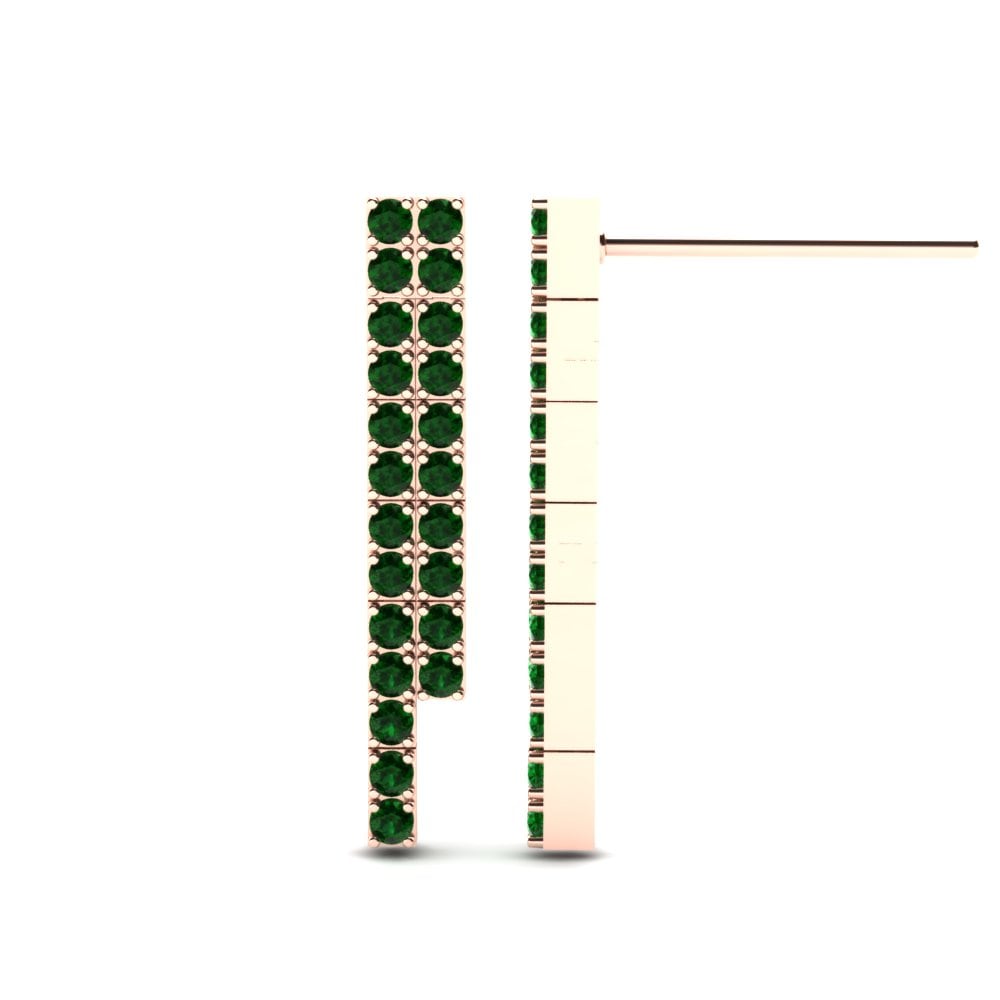 14k Oro Rosa Circonita Verde Pendiente de mujer Mersey