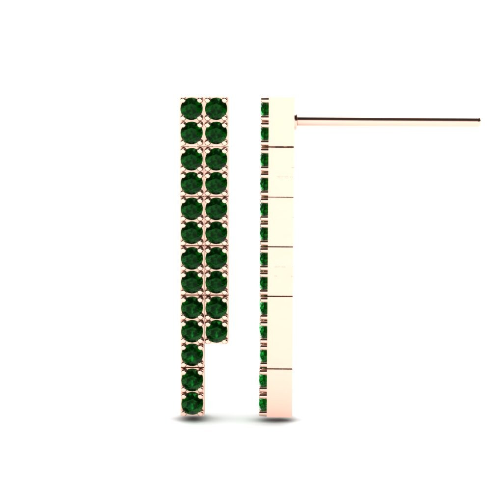 14k Oro Rosa Circonita Verde Pendiente de mujer Liza