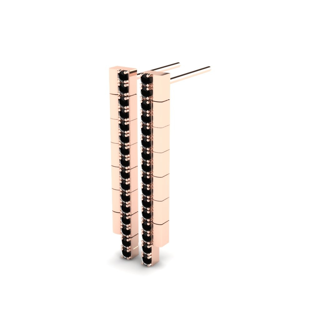 9k Oro Rosa Zafiro negro Pendiente de mujer Silvies