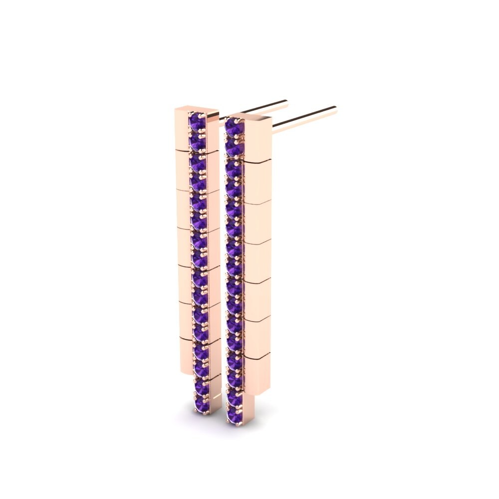 18ct Rose Gold Amethyst Women's Earring Alyn
