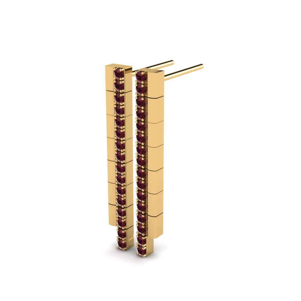 18k Oro Amarillo Granate Pendiente de mujer Alyn