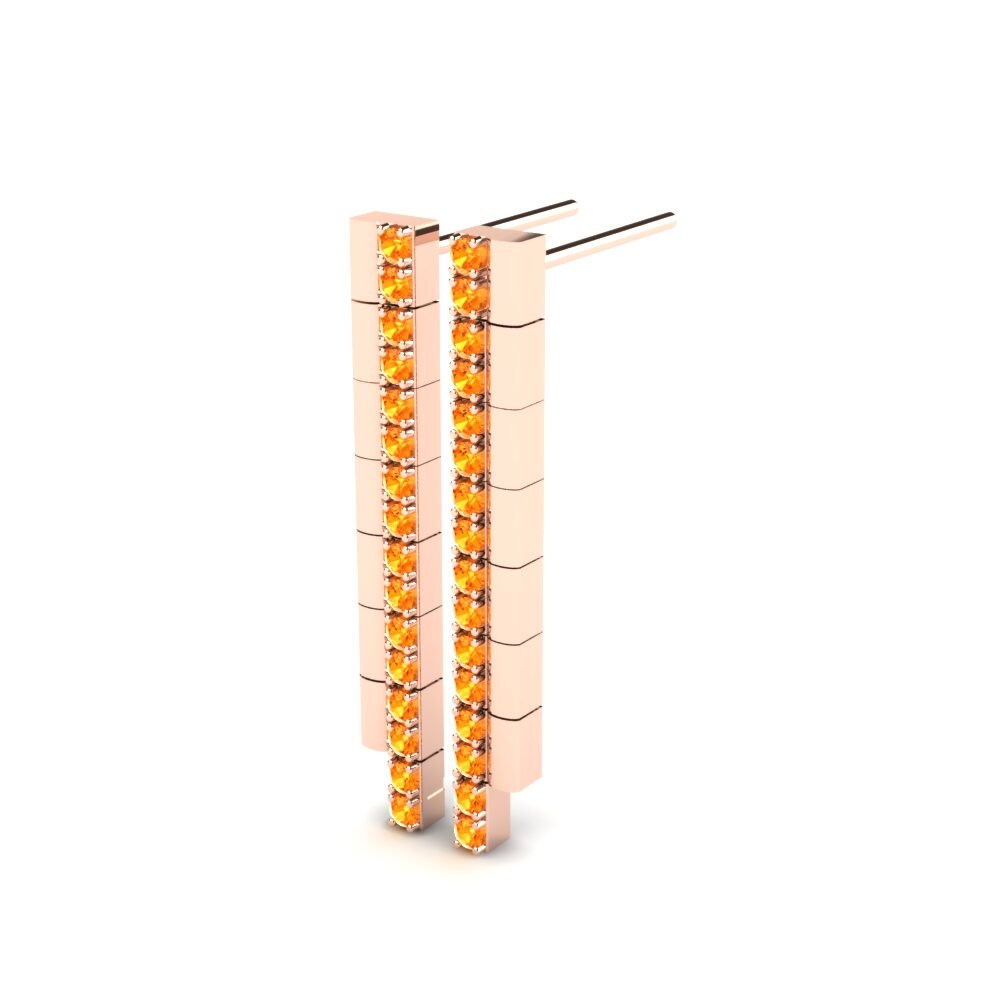 14K Rood Goud Citrien Dames Oorbellen Quinny
