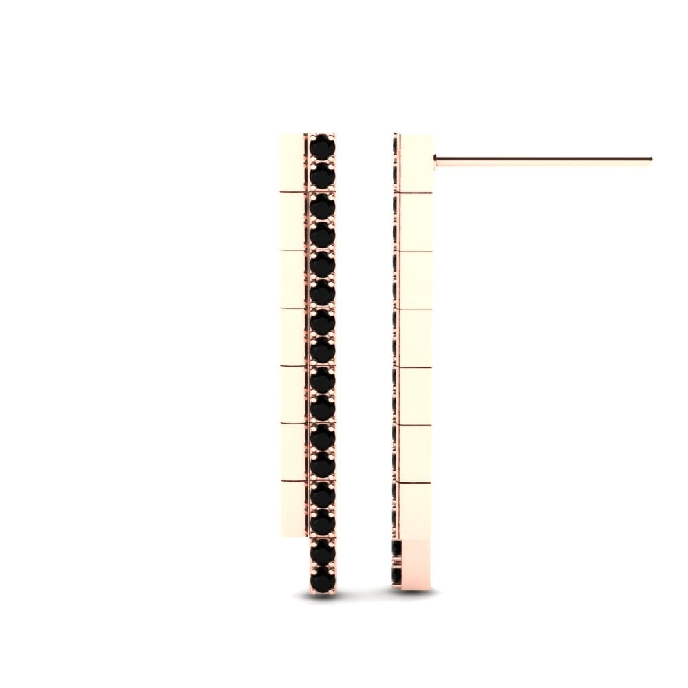 9k Oro Rosa Zafiro negro Pendiente de mujer Perry