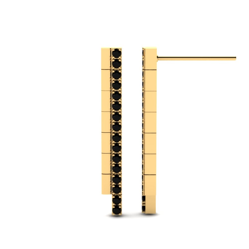Oro Giallo 750 Zaffiro Nero Orecchino da donna Perry