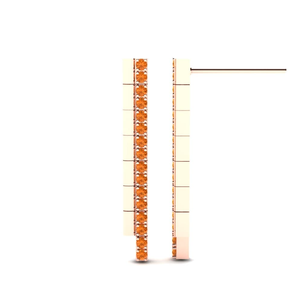 14K Rood Goud Citrien Dames Oorbellen Perry