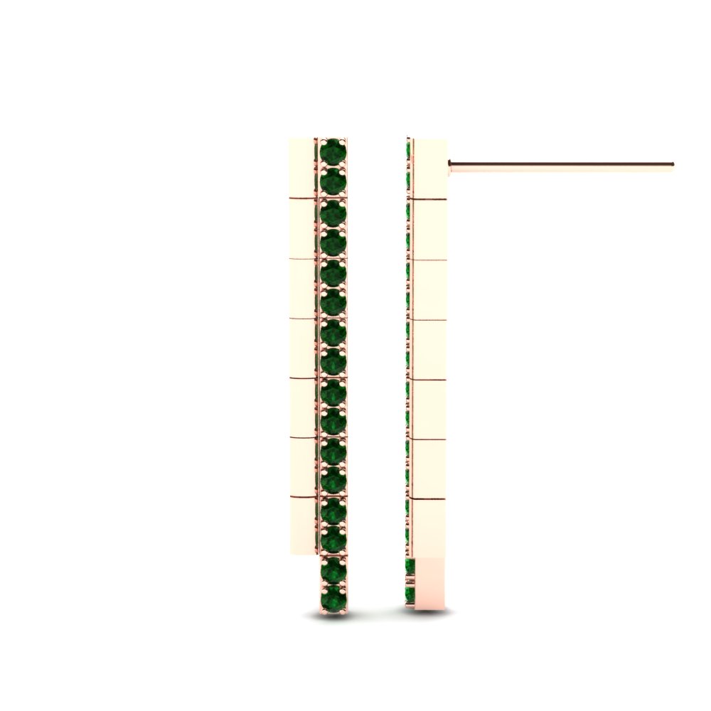 14k Oro Rosa Circonita Verde Pendiente de mujer Perry