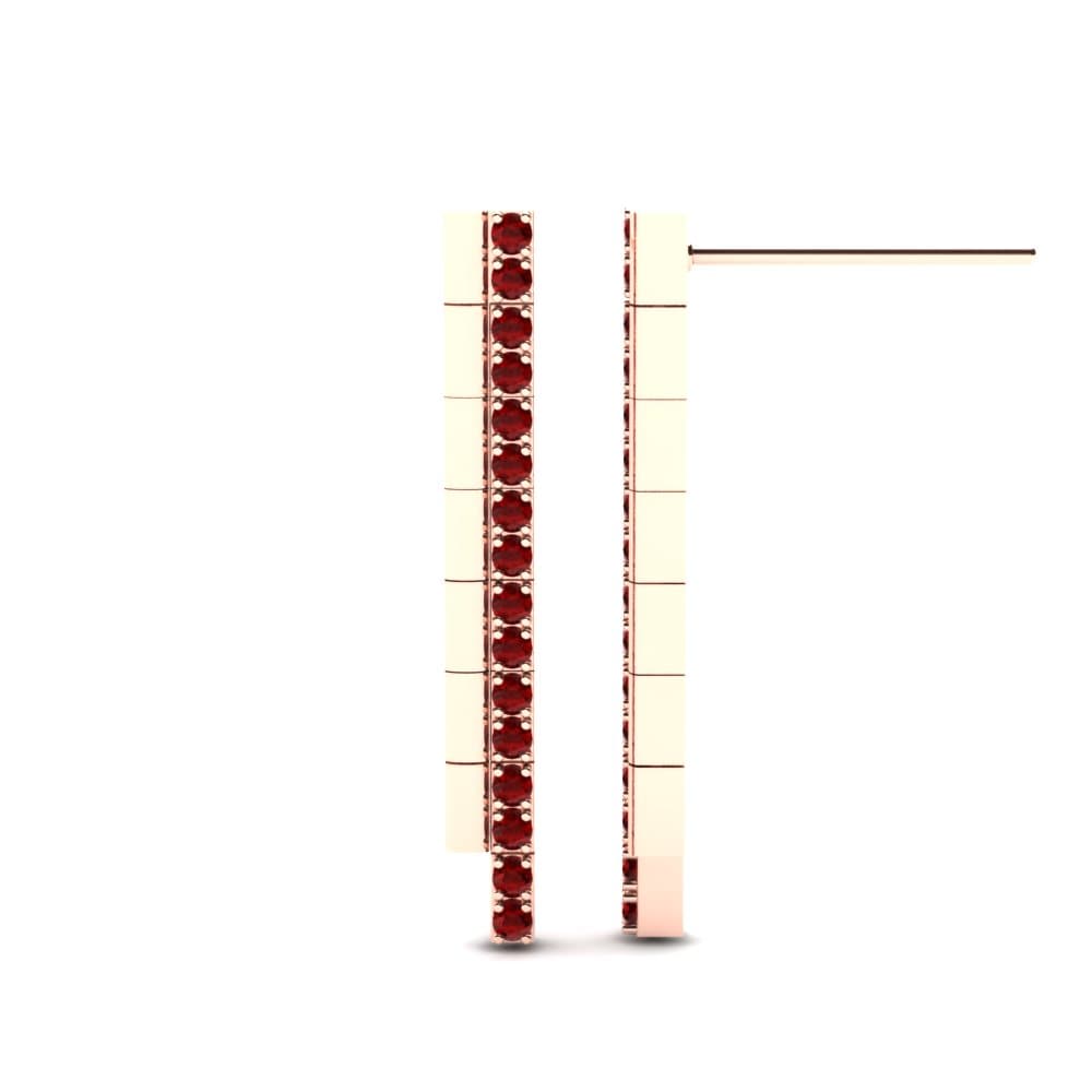14k Oro Rosa Circonita Roja Pendiente de mujer Perry