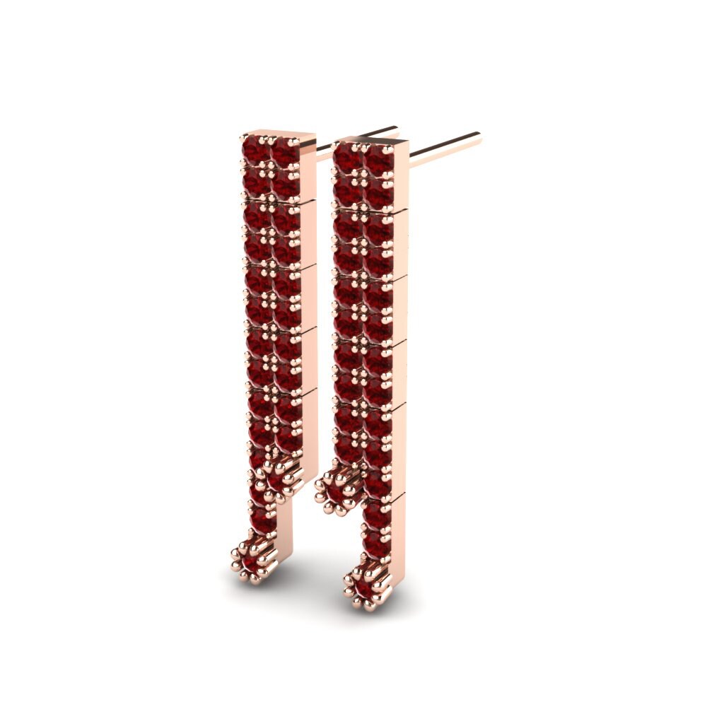 14k Oro Rosa Circonita Roja Pendiente de mujer Danube
