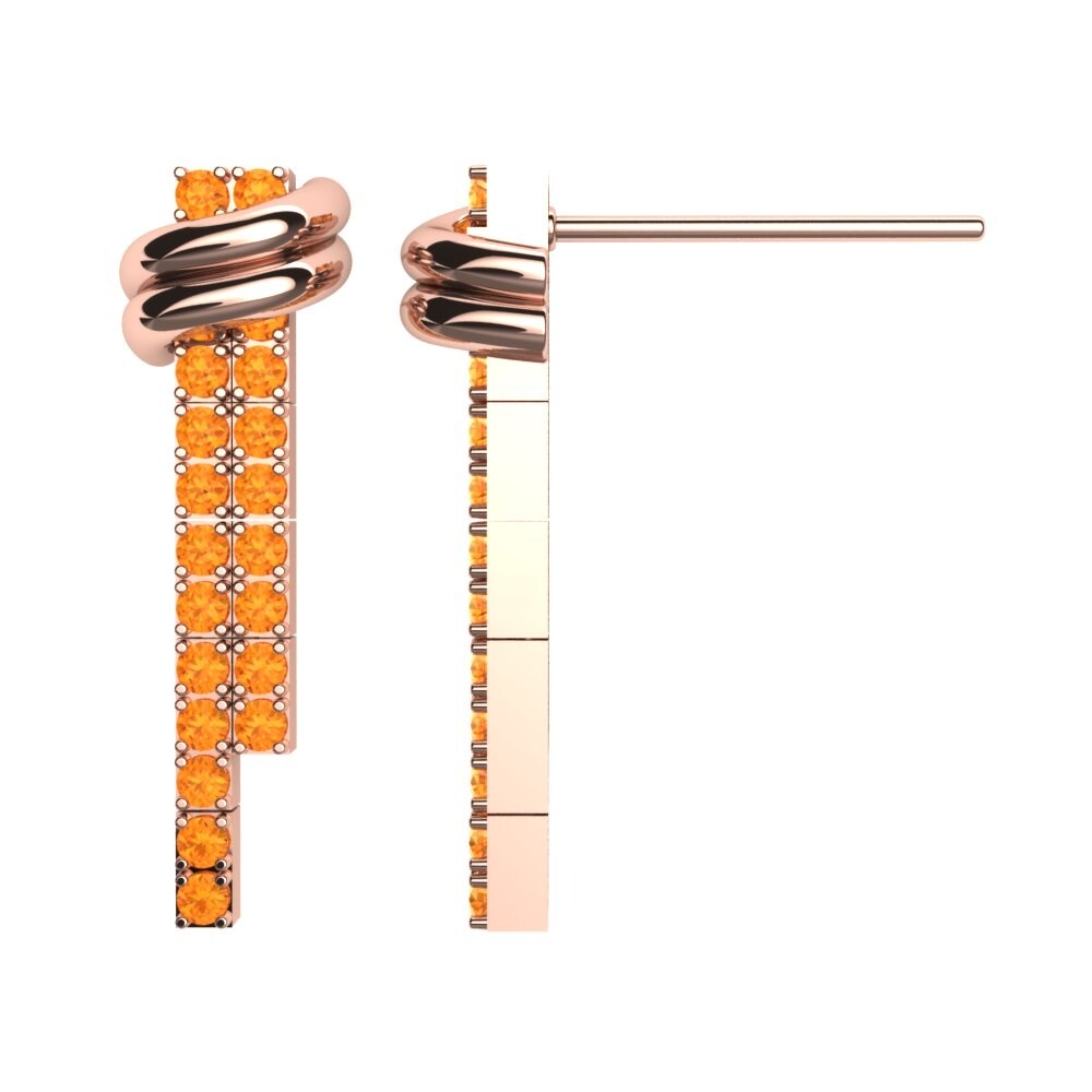 14K Rood Goud Citrien Dames Oorbellen Vils
