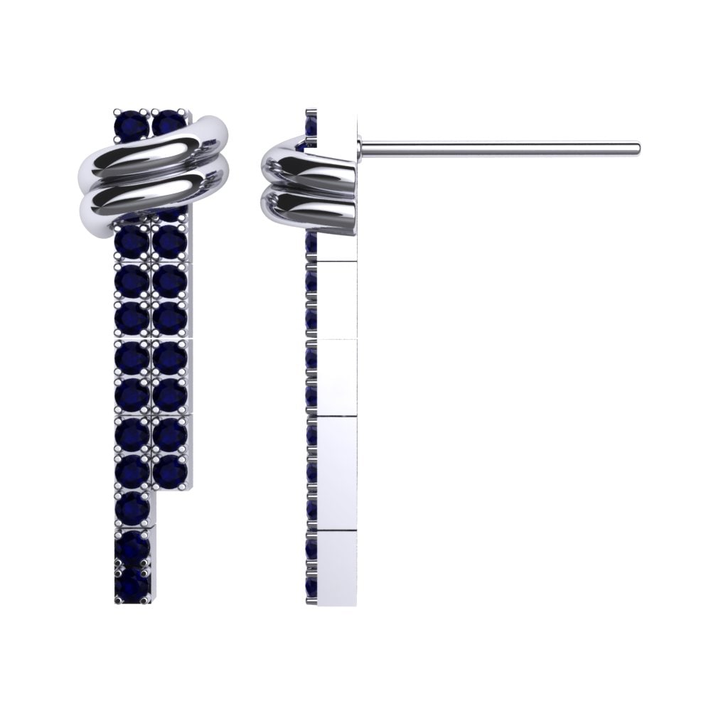 Đá Sapphire Bông tai nữ Vils