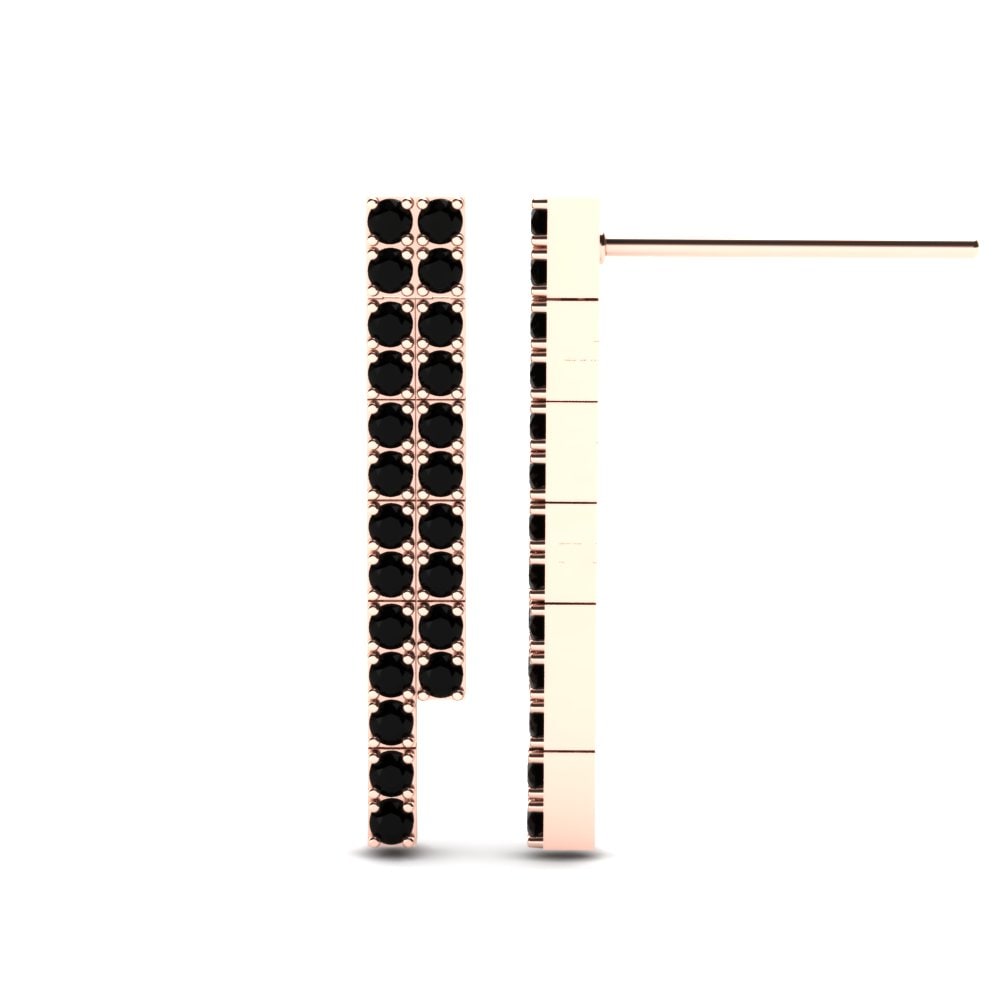 9k Oro Rosa Zafiro negro Pendiente de mujer Neisse