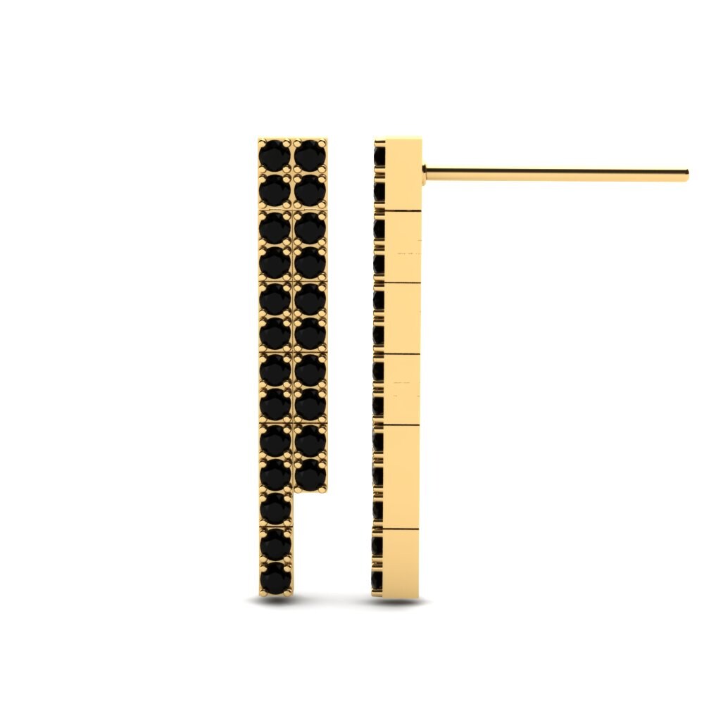 Oro Giallo 750 Zaffiro Nero Orecchino da donna Neisse