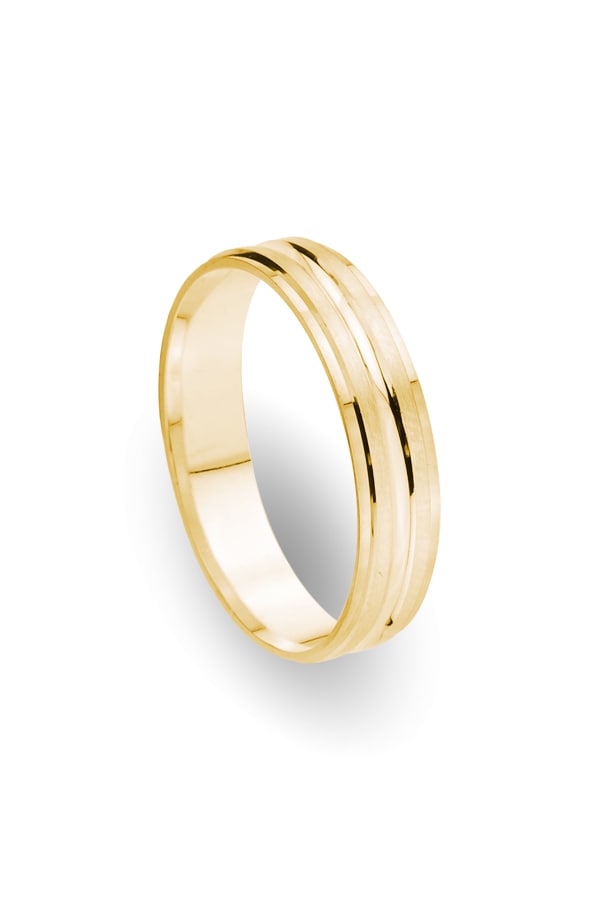 18k Yellow Gold Men's Wedding Ring Alluring Summer