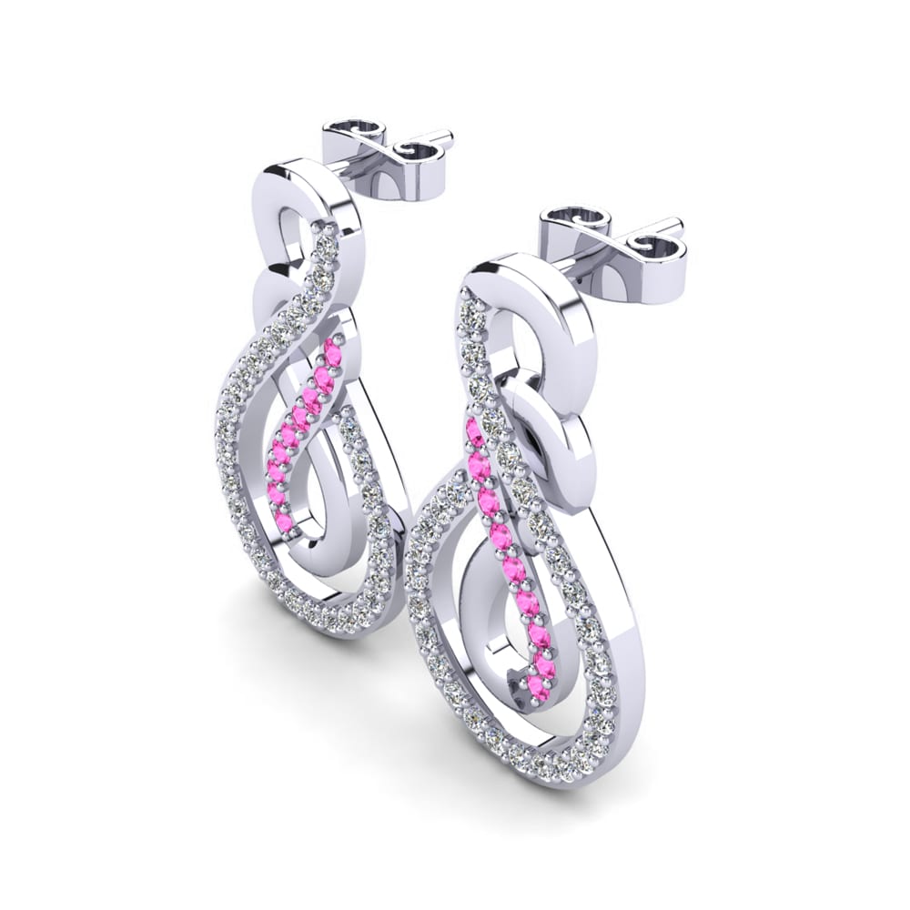 Đá Tourmaline Hồng / Bích tỷ Bông tai nữ Taflan
