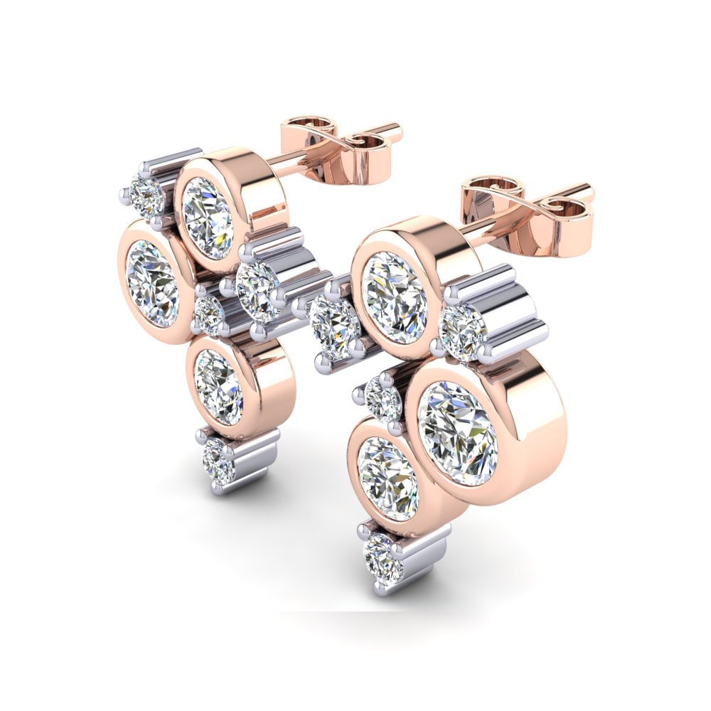 9k Oro Rosa & Blanco Pendiente de mujer Tolash