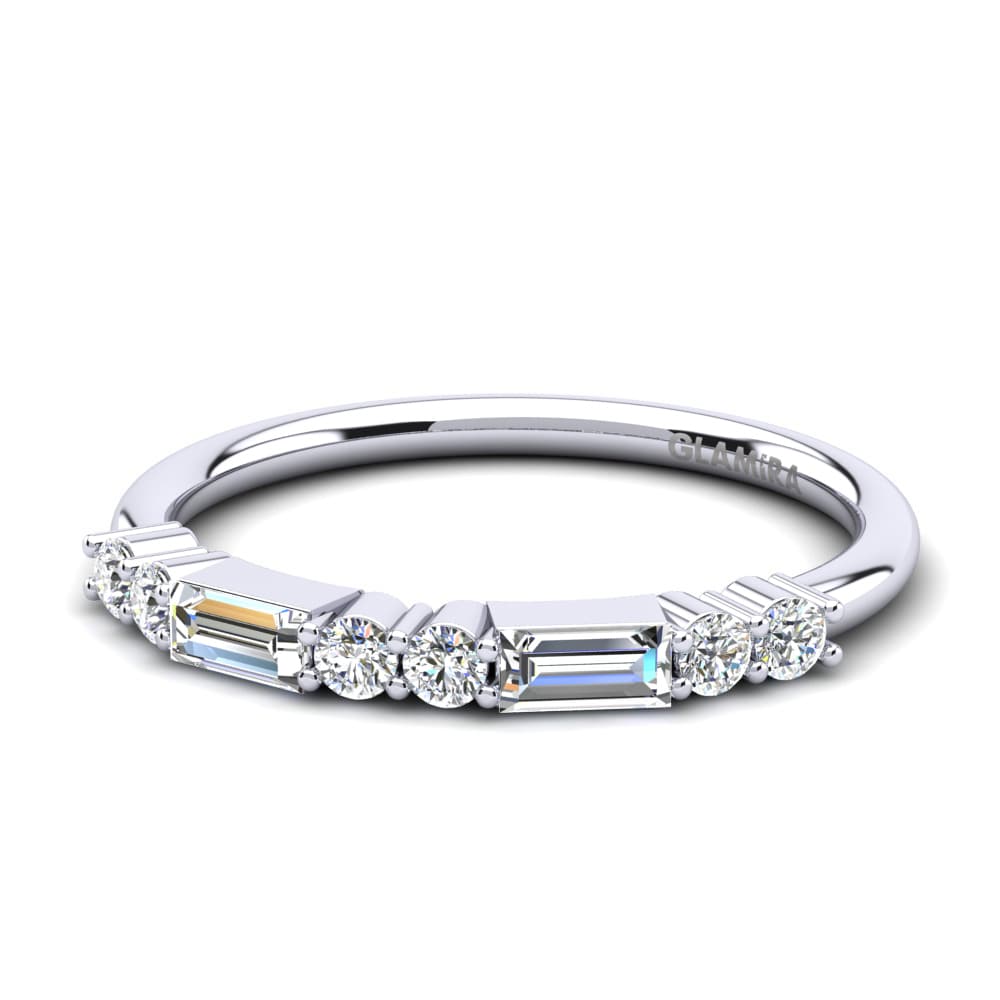 18k Oro Blanco Anillo Tortilla